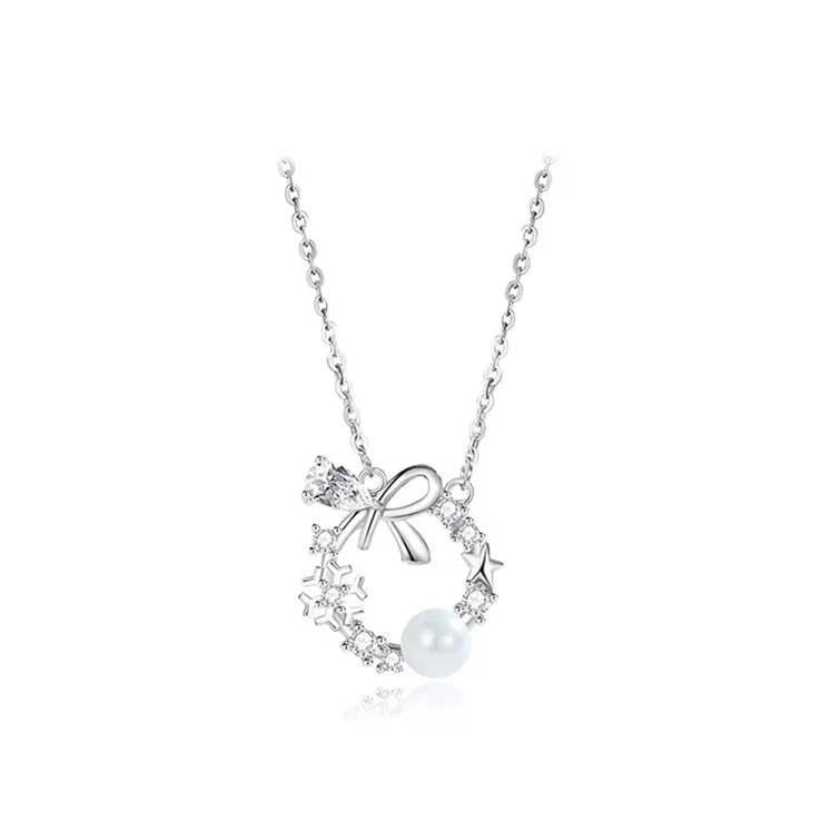 Chongqing Gold Store S925 Silver/Cubic Zirconia/Mother Of Pearl Necklaces Women's-0