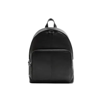 ZARA Cow Leather Backpack Regular Men's Black