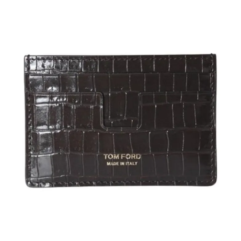 TOM FORD Cow Leather Card Holder Men's Brown-2