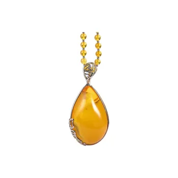 S&A Amber Beeswax Necklaces Women's