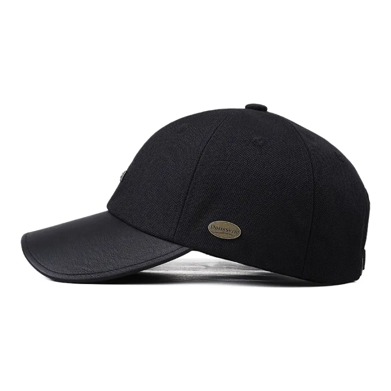 DENSSYNE Polyester+PU Leather Baseball Caps Men's-1