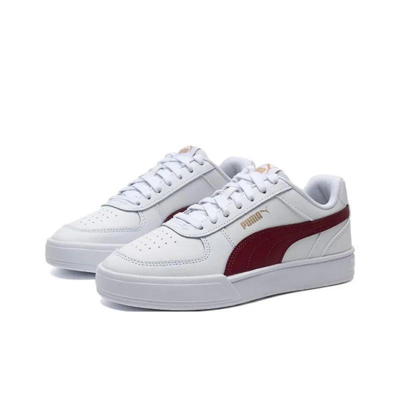 PUMA Caven Slip Resistant And Breathable Low Top Skateboard Shoes Unisex White Red-2