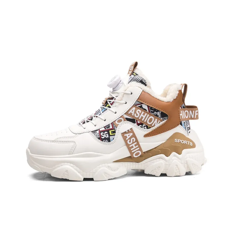 YIVELOVE Wear-Resistant Height Increasing Warm High-Top Chunky Sneakers Men's-24