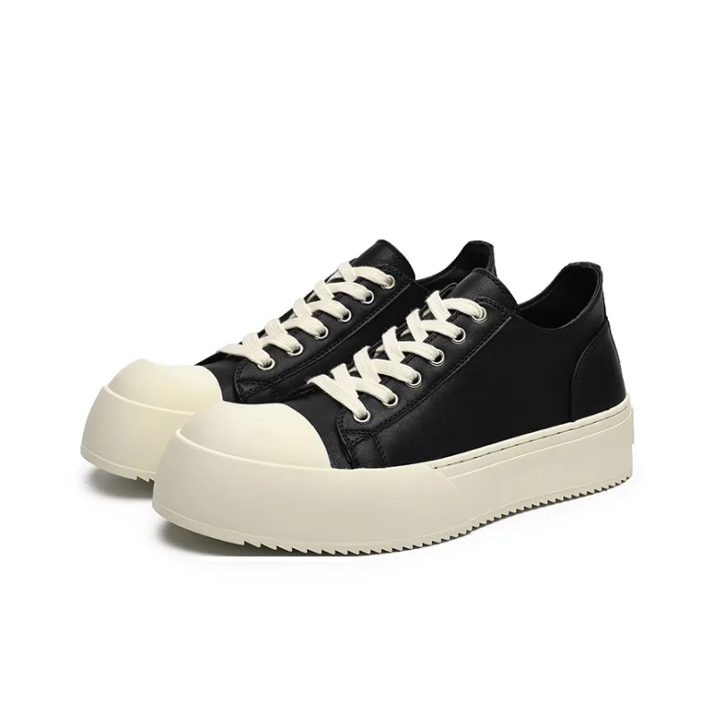 ΛOLUNKΛ Slip-Resistant Cushioning Low-Top Skateboard Shoes Unisex Black-6
