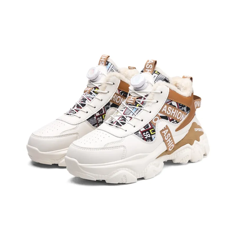 YIVELOVE Wear-Resistant Height Increasing Warm High-Top Chunky Sneakers Men's-26