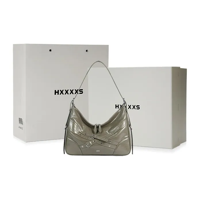 HXXXXS Cow Leather Shoulder Bag Women's Black-6