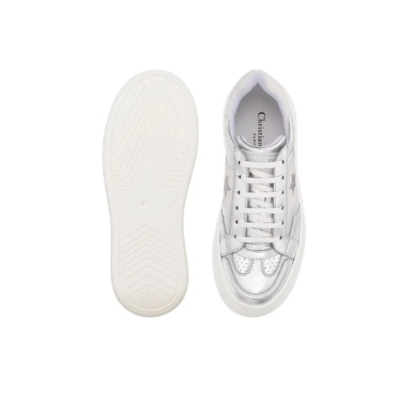 DIOR Star Platform Shoes Low Top Casual Shoes Women's Silver-4