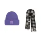 Purple Hood+Black Beige Scarf