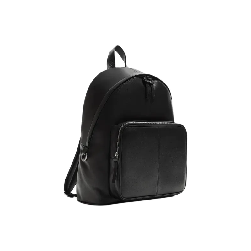 ZARA Cow Leather Backpack Regular Men's Black-1