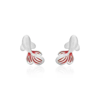 SHK Sterling Silver S999 Stud Earrings Women's