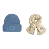 Blue Hat+Beige Scarf