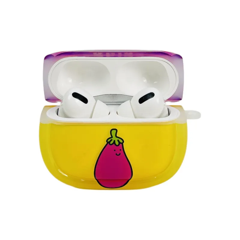 Sopi Compatibility With Apple AirPods 4/2/3/4th Generation/AirPods Pro/Pro 2 TPU Oval Eggplant Peanut Headphone Cases-15