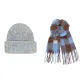 Gray Hood+Blue Coffee Scarf