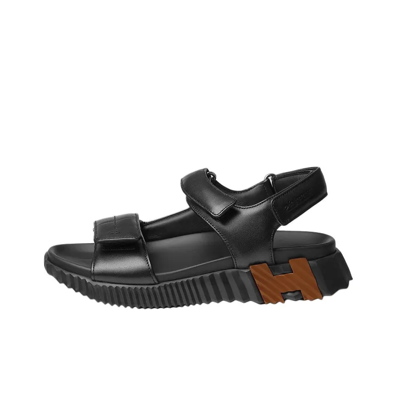 HERMES Junior One Strap Sandals Women's Black-0