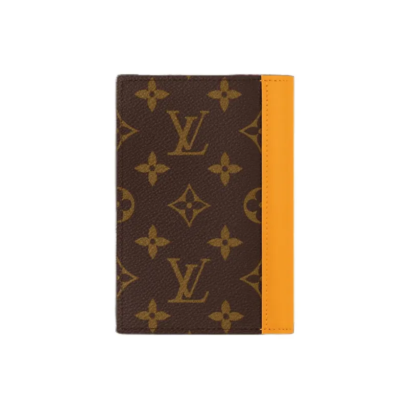 LOUIS VUITTON Colormania Coated Canvas Passport Holder Men's Yellow & Brown-1