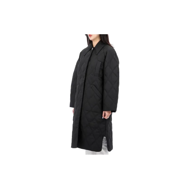 GANNI Mid Length Quilted Coat-2
