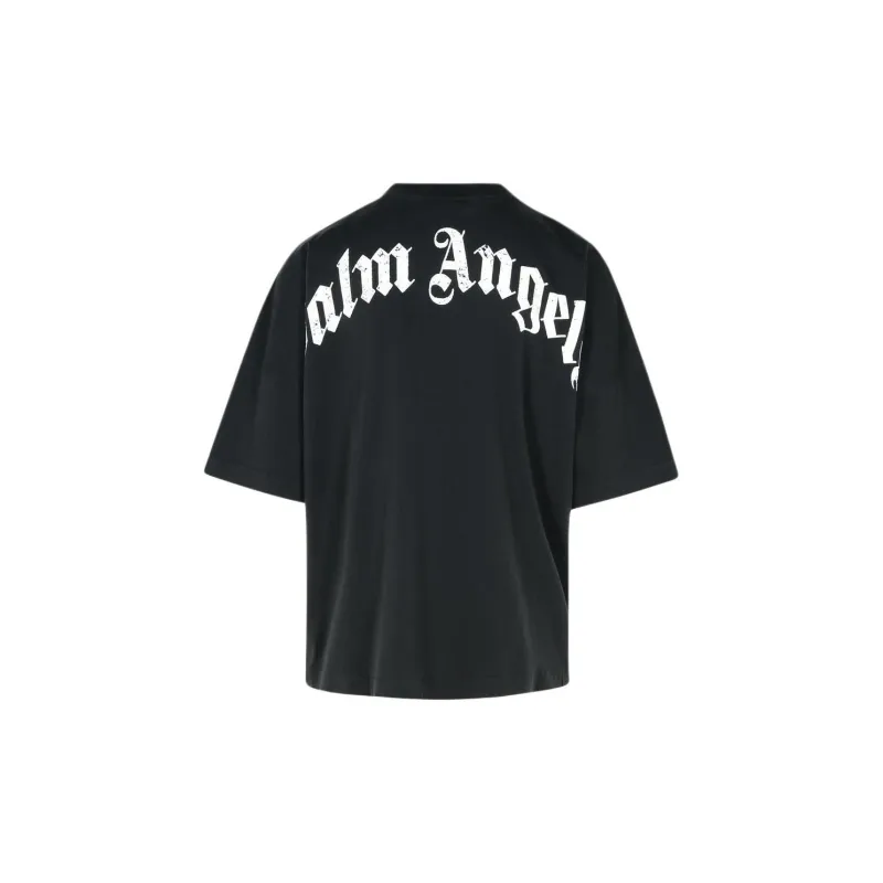 PALM ANGELS Curved logo T shirt-1