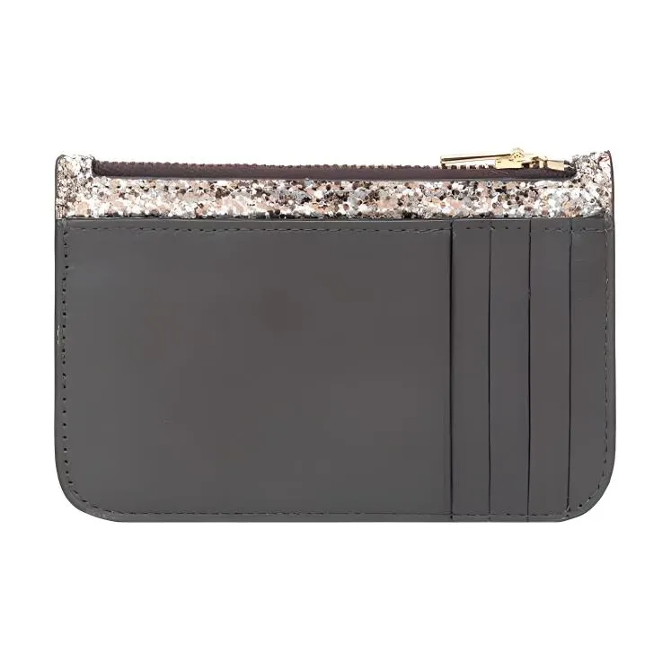 COACH Card Case Leather Card Holder Coin Purse Women's Platinum-1