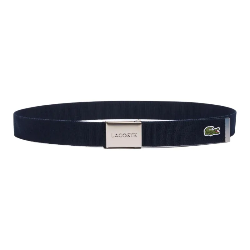 LACOSTE Polyester Polypropylene Rayon Belt Men's Marine Blue Width: 4CM-1