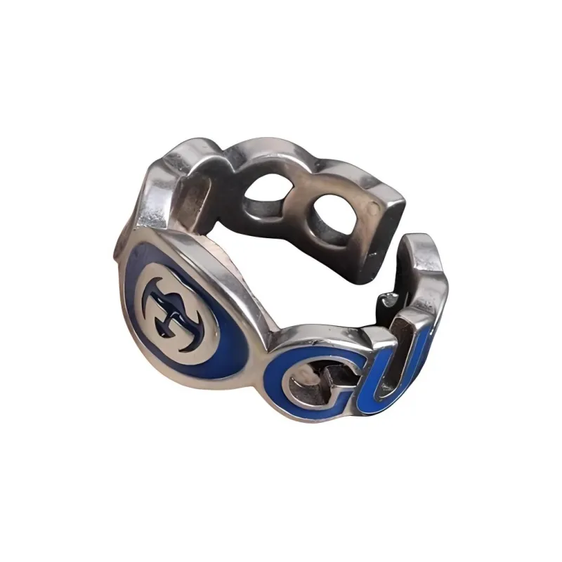 GUCCI Sterling Silver Interlocking G Ring-1