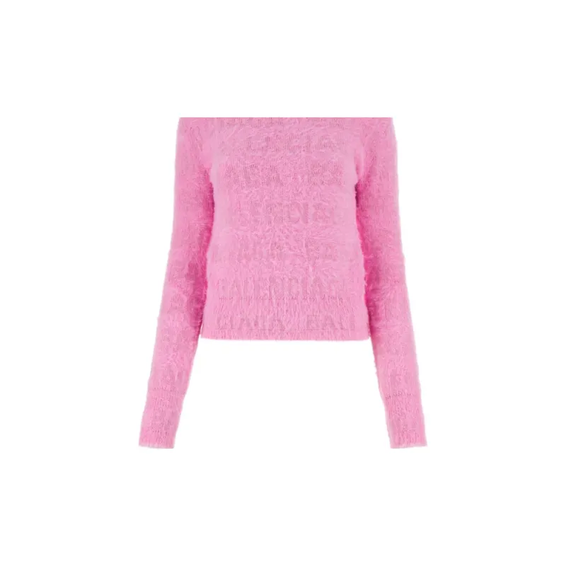 Balenciaga Allover Logo Furry Fitted Sweater-2