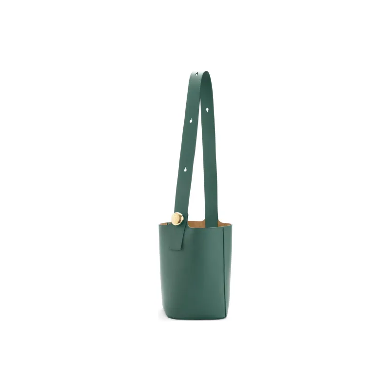 LOEWE Bucket Series Calfskin Bucket Bags One Shoulder Handbags Medium Size Women's Cardamom Green-2