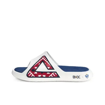 PEAK State Pole Leather Patchwork Slip Resistant Abrasion Resistant Cushioning Slide Slippers Men's White Blue Red