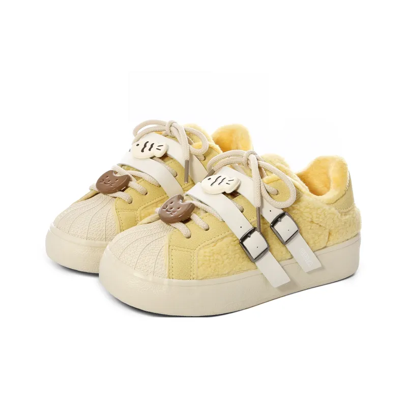 Lovely You Warm Wear-Resistant Lightweight Low-Top Skateboard Shoes Women's-25