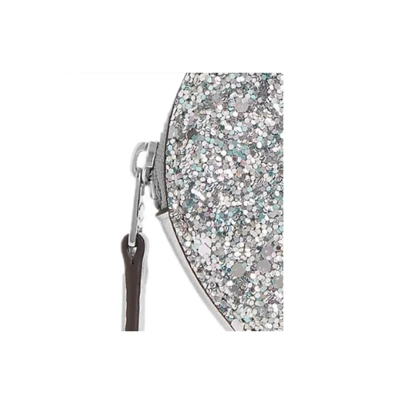 COACH Calfskin Coin Purse Card Holder, Wallet Women's Silver-4