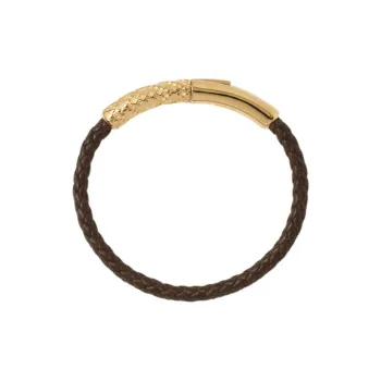 Burberry Brass Lambskin Gold Plated Bracelets Unisex Brown