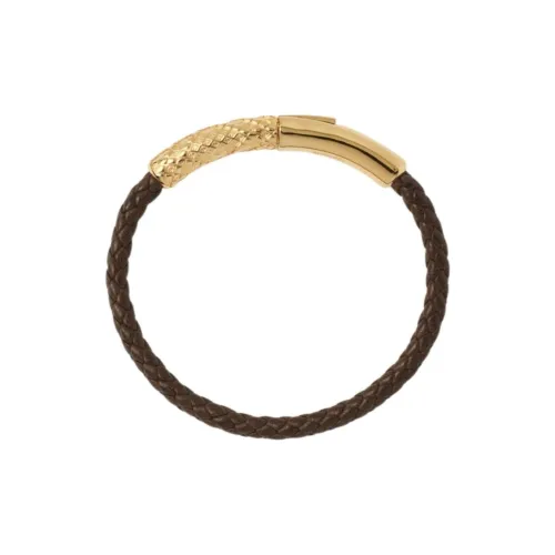 Burberry Brass Lambskin Gold Plated Bracelets Unisex Brown