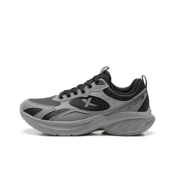 XTEP Shock absorbing And Waterproof Low Top Casual Running Shoes Men's Black Smoke Gray
