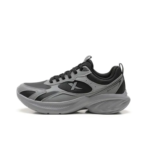 XTEP Shock absorbing And Waterproof Low Top Casual Running Shoes Men's Black Smoke Gray