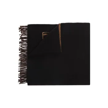 FENDI Virgin Wool Cashmere Knit Scarves Women's Black