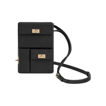 HERMES Epsom Calfskin Shoulder Bag, Crossbody Bag Women's 89 Noir Black