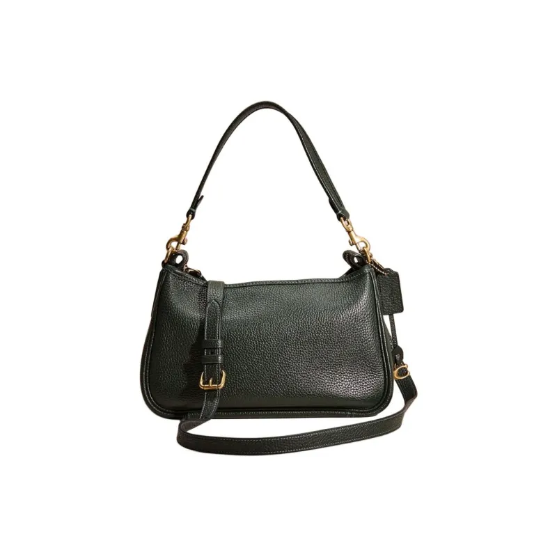 COACH Cary Leather Crossbody Bag Shoulder Bag Large Size Women's Dark Green-0