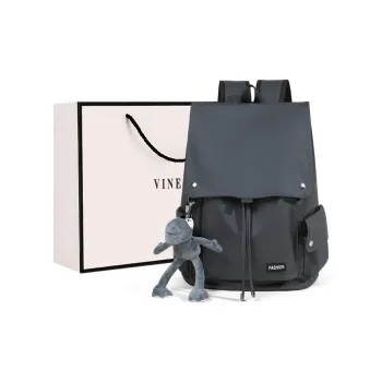 VINEY Laminated Oxford Cloth Backpacks Backpack Regular Unisex Gray/Black/Green