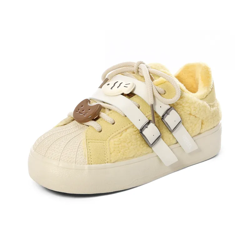 Lovely You Warm Wear-Resistant Lightweight Low-Top Skateboard Shoes Women's-23