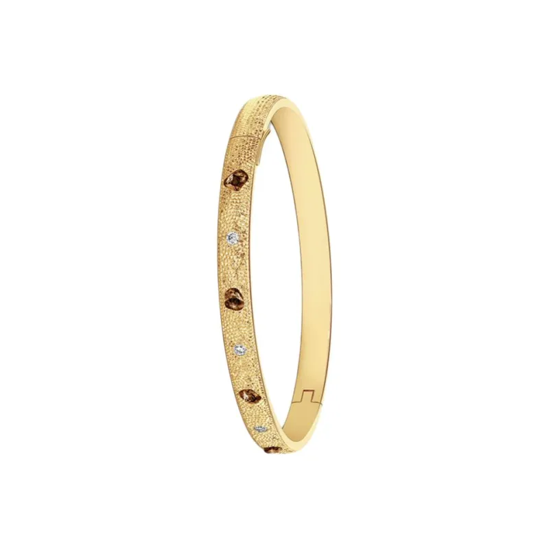 De Beers 18kt Yellow Gold Talisman Diamond Bangle Bracelet-2