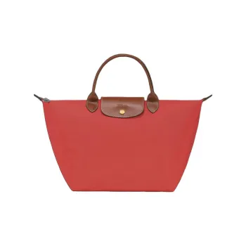 LONGCHAMP Recycled Canvas Tote Bag, Shopping Bag, Handbag Medium Size Women's Tomato Red
