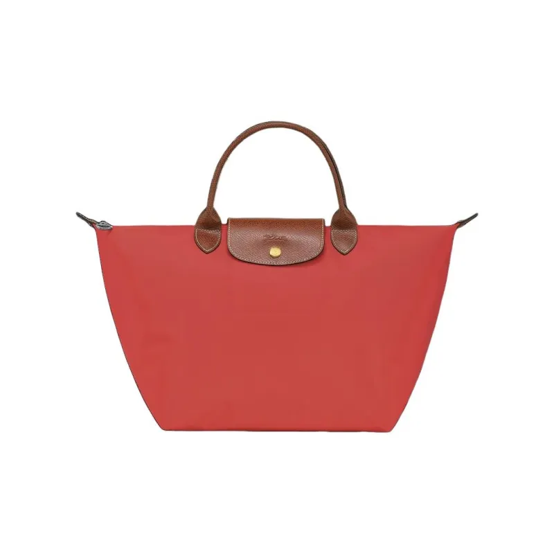 LONGCHAMP Recycled Canvas Tote Bag, Shopping Bag, Handbag Medium Size Women's Tomato Red-0