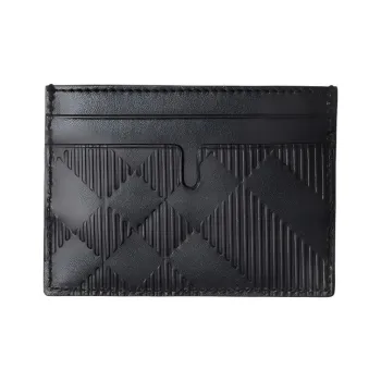 Burberry Calfskin Card Holder Men's Black