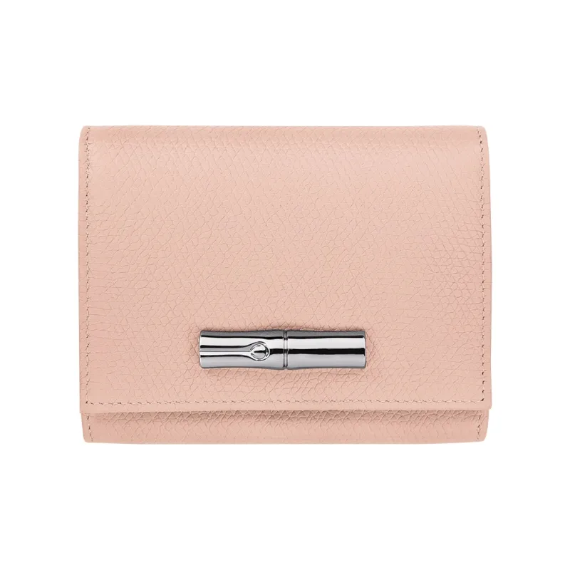 LONGCHAMP Le Roseau Cow Leather Wallet Women's Ballet Pink-0