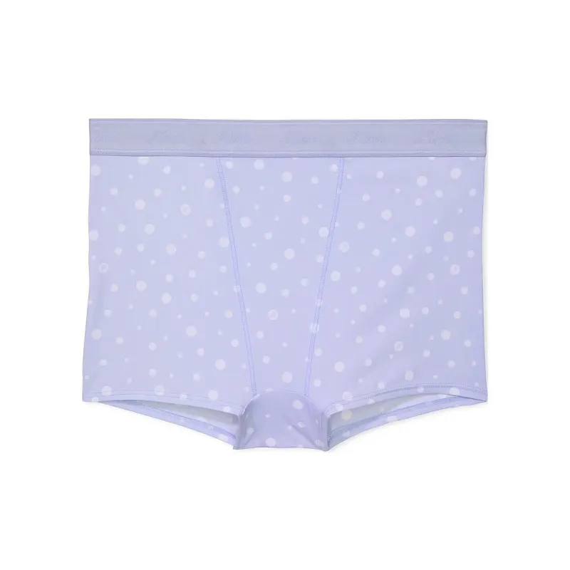 Victoria's Secret PINK Logo Micro High-Waist Boyshort Panty/HBDP Underpants Women's 1 Pack Hydrangea Blue-0