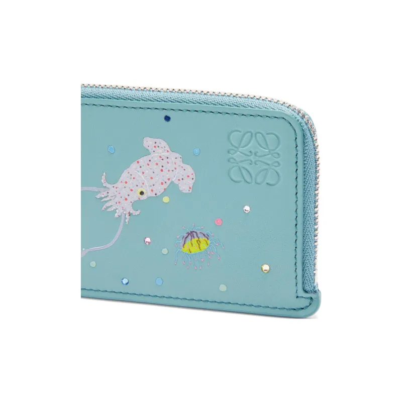 LOEWE Suna Fujita Collaboration Napa Calf Leather Wallet Women's Water-3