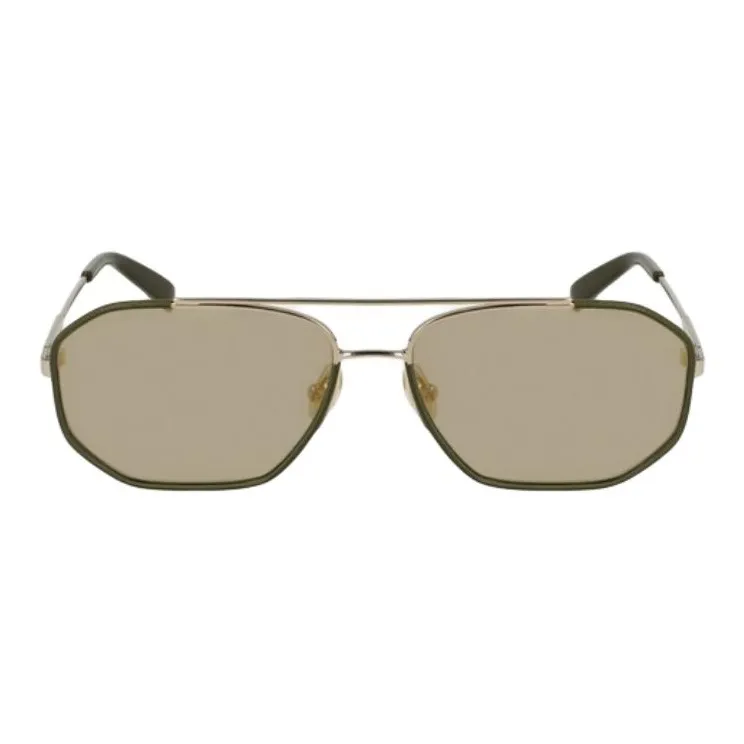 FERRAGAMO Plastic Metal Aviator Sunglasses Unisex Dark Umber-1