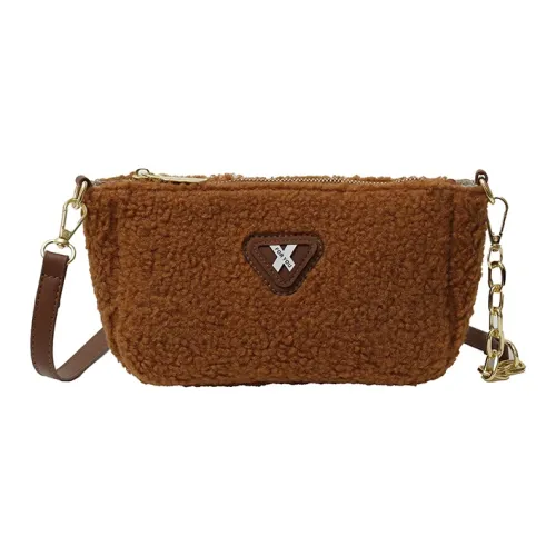 LUVISTRUE Faux Lambswool Shoulder Bags Cell Phone Pouch Crossbody Bags Women's White/Khaki/Brown