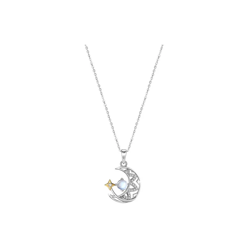 Lockstarfy 925 Sterling Silver Glass Stone Necklaces Women's-0