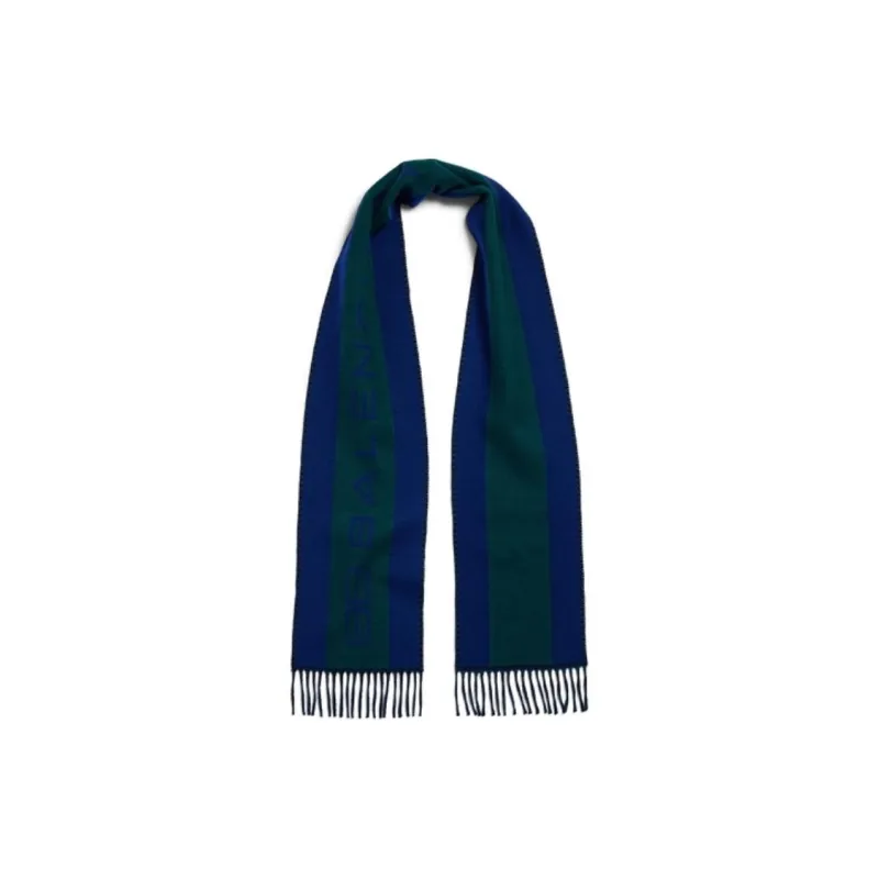 Balenciaga Wool Cashmere Knit Scarves Unisex Blue-1