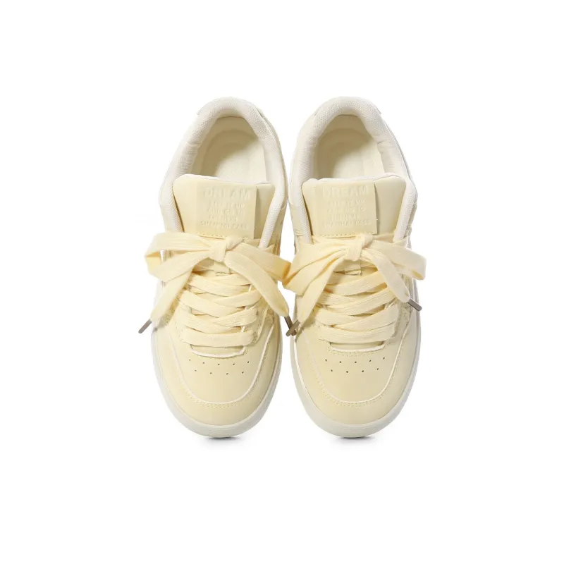 XIANGSU Anti-Slip Wear-Resistant Low-Top Skateboard Shoes Women's Yellow-3